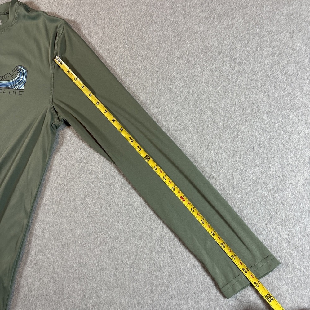 Reel Life Green Long Sleeve Sun Protecting Shirt Lightweight Men's Sz M Wave - Picture 9 of 12